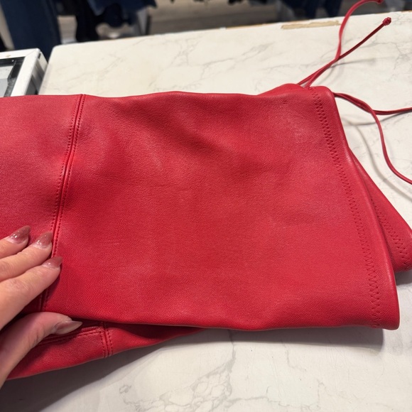 Stuart Weitzman Red Almond Toe Knee High Boots 39.5 - Picture 2 of 6